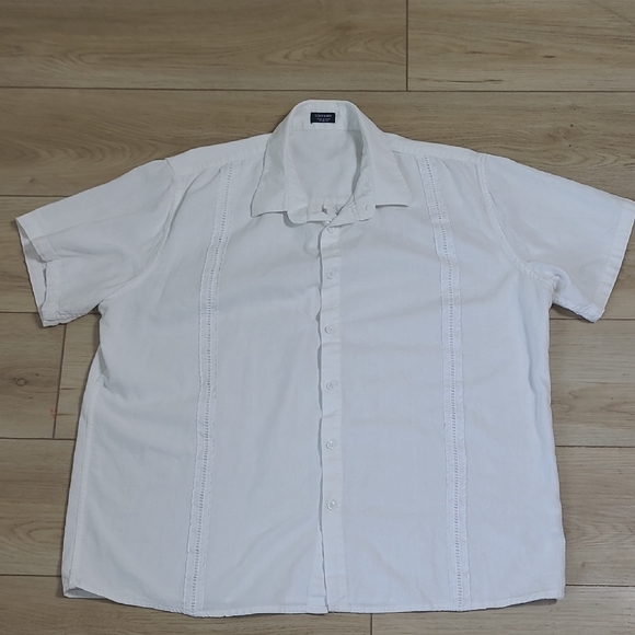 Coofandy Other - Coofandy Men's White Short Sleeve Shirt Linen Blend Size Xl